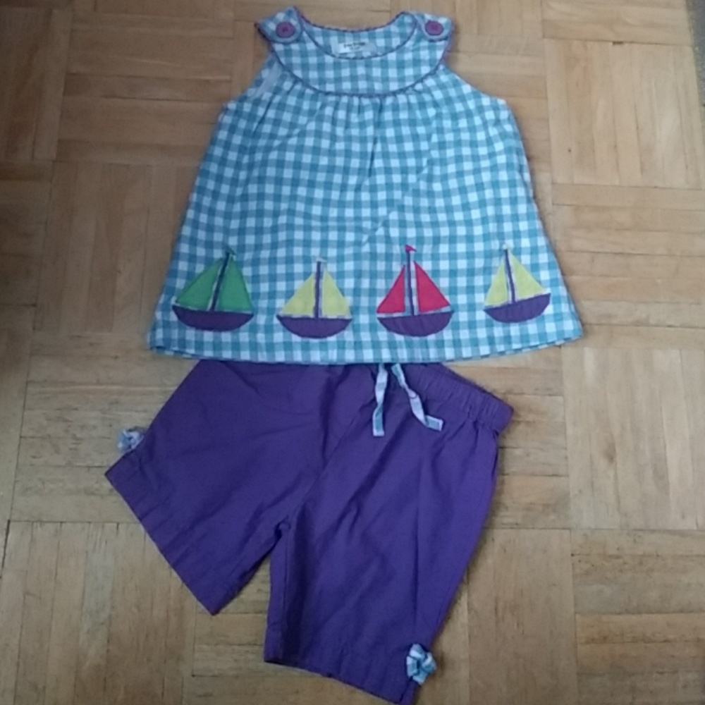 Baby Boden 2 piece woven tank set.